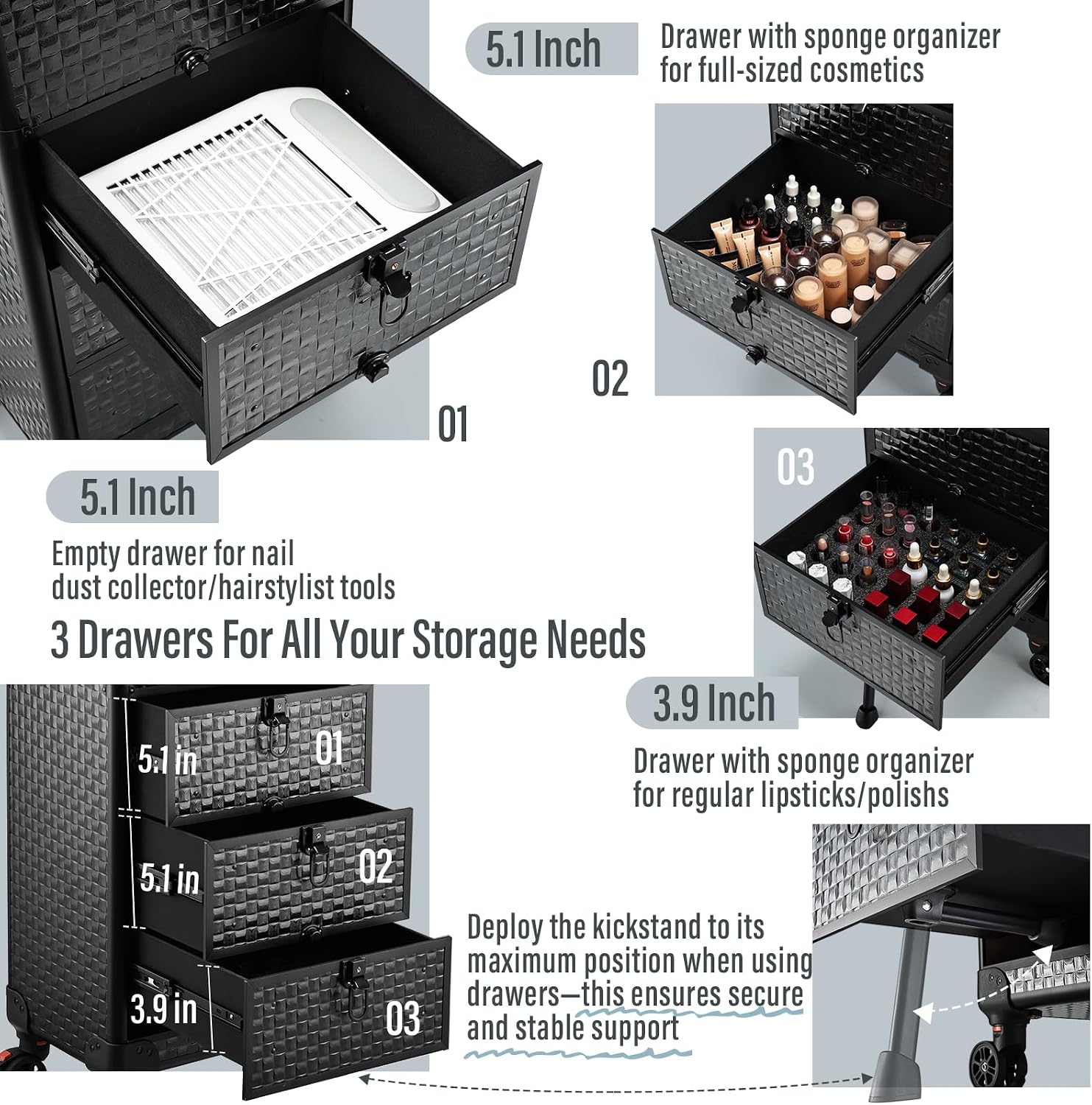 Rolling Salon Cart with 3 Draw - Spa & Wellness Komplex Bristol Royal * * * * recension och pris